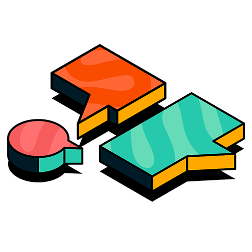 an illustrated set of speech bubbles