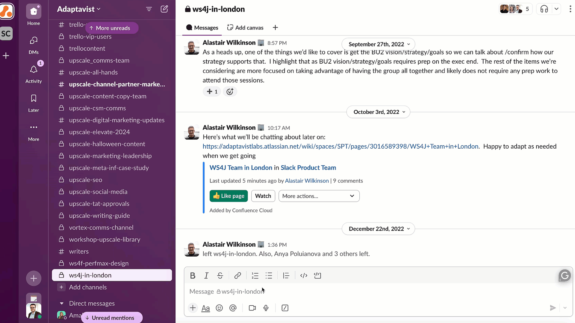 GIF showing how to use shortcuts in Slack.