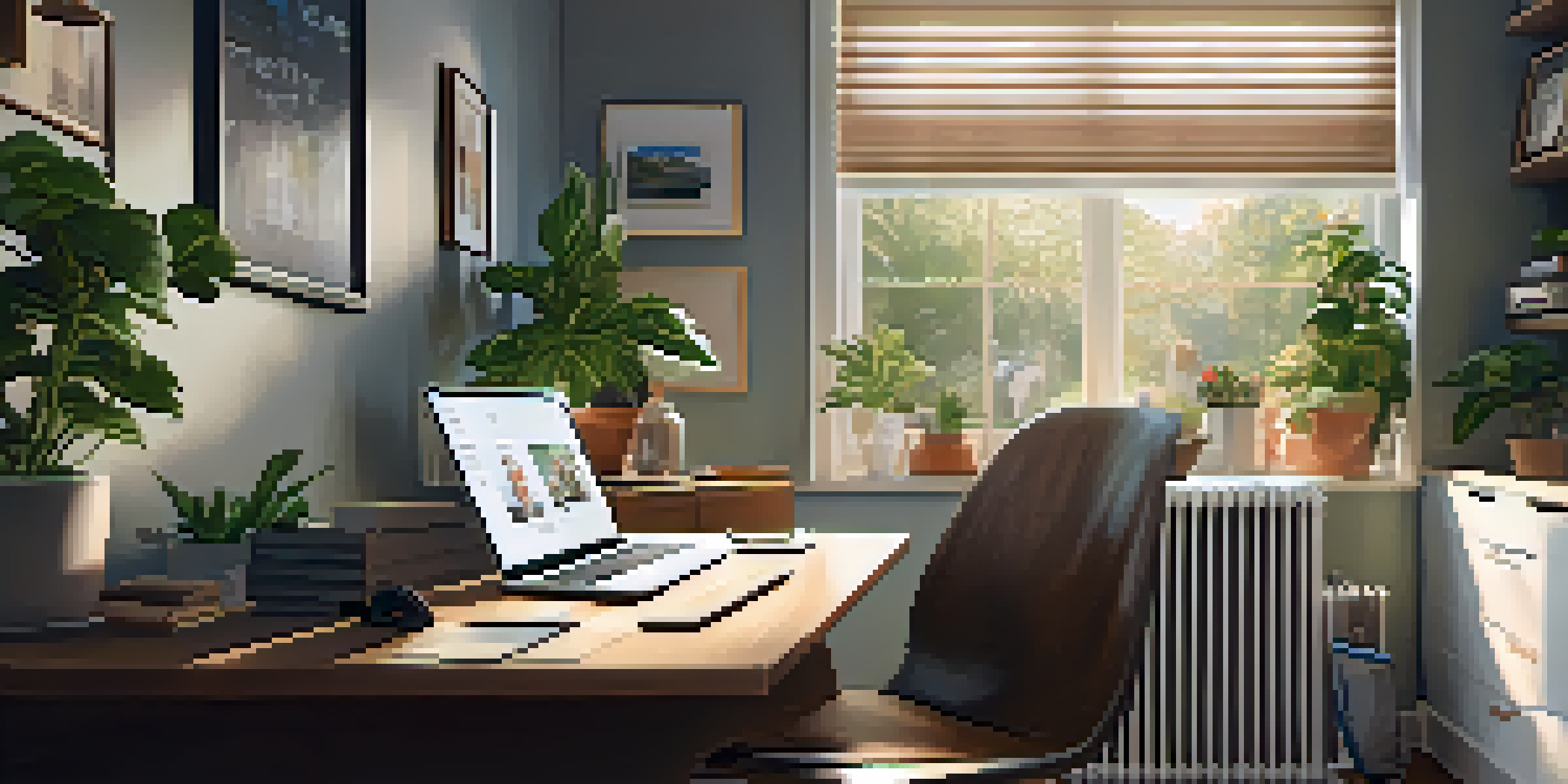 A person in a home office consulting with a healthcare provider on a laptop, surrounded by plants and personal decor.