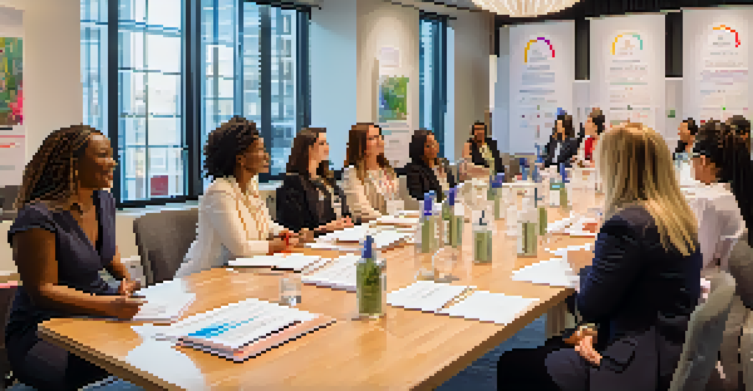 A workshop at the Women in Business Summit with women engaging and sharing ideas.