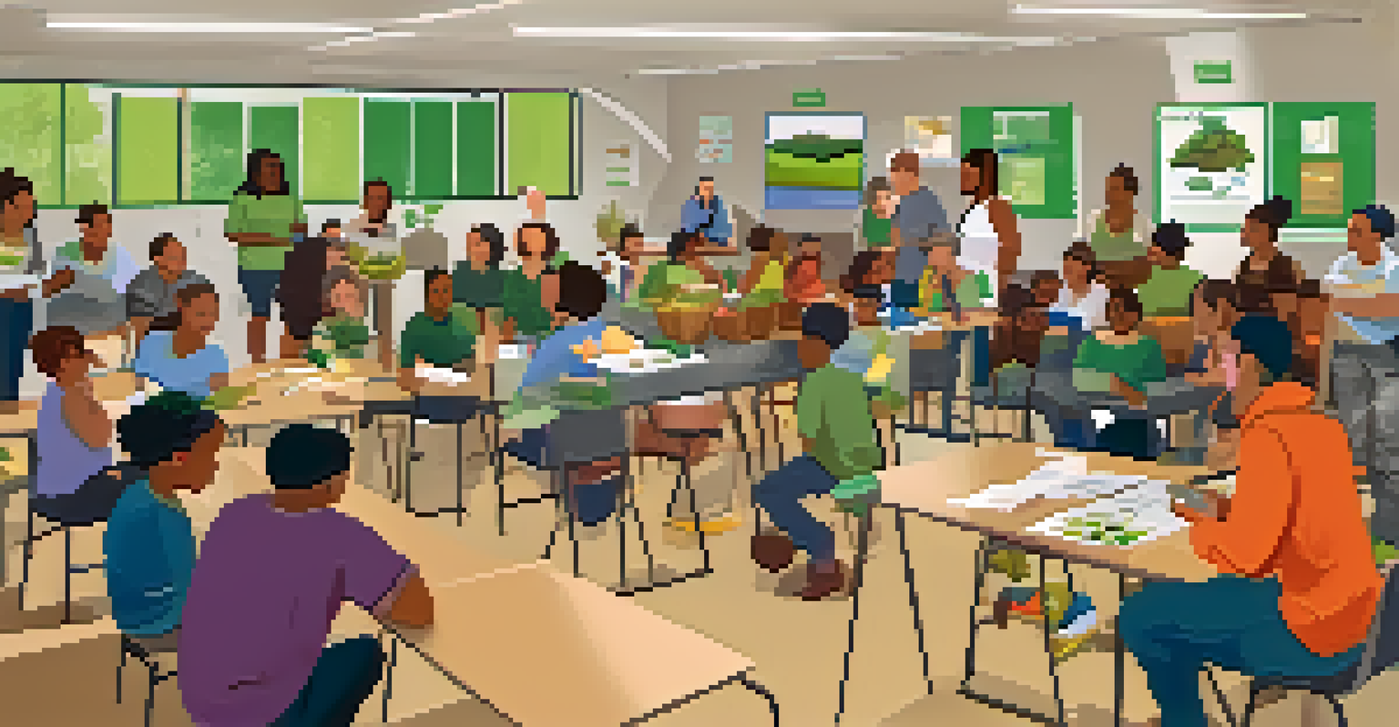 A community workshop on composting, featuring an expert demonstrating techniques to an engaged audience.