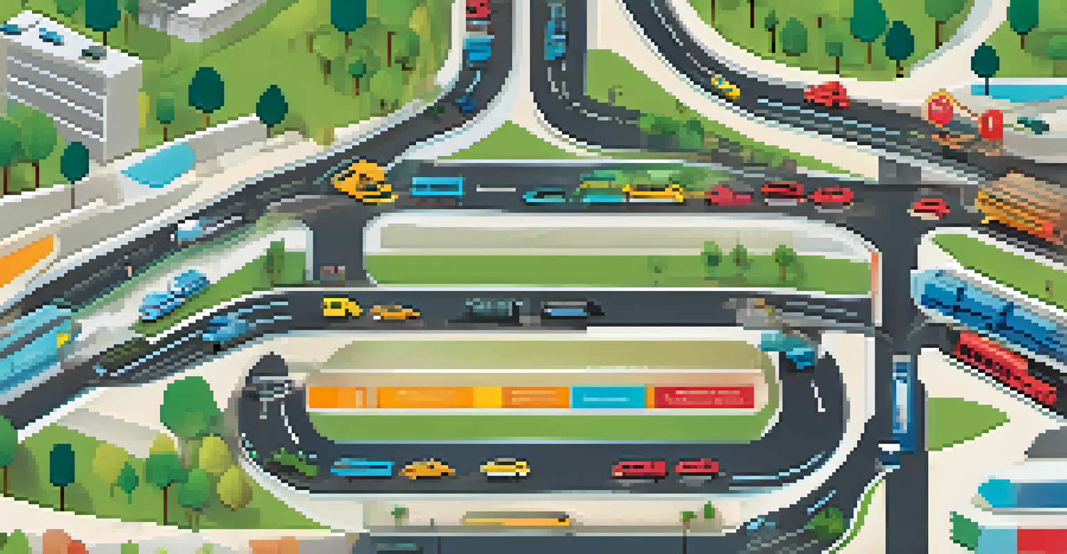 An infographic displaying solutions to traffic congestion in Cupertino, including icons for transport options and community initiatives.