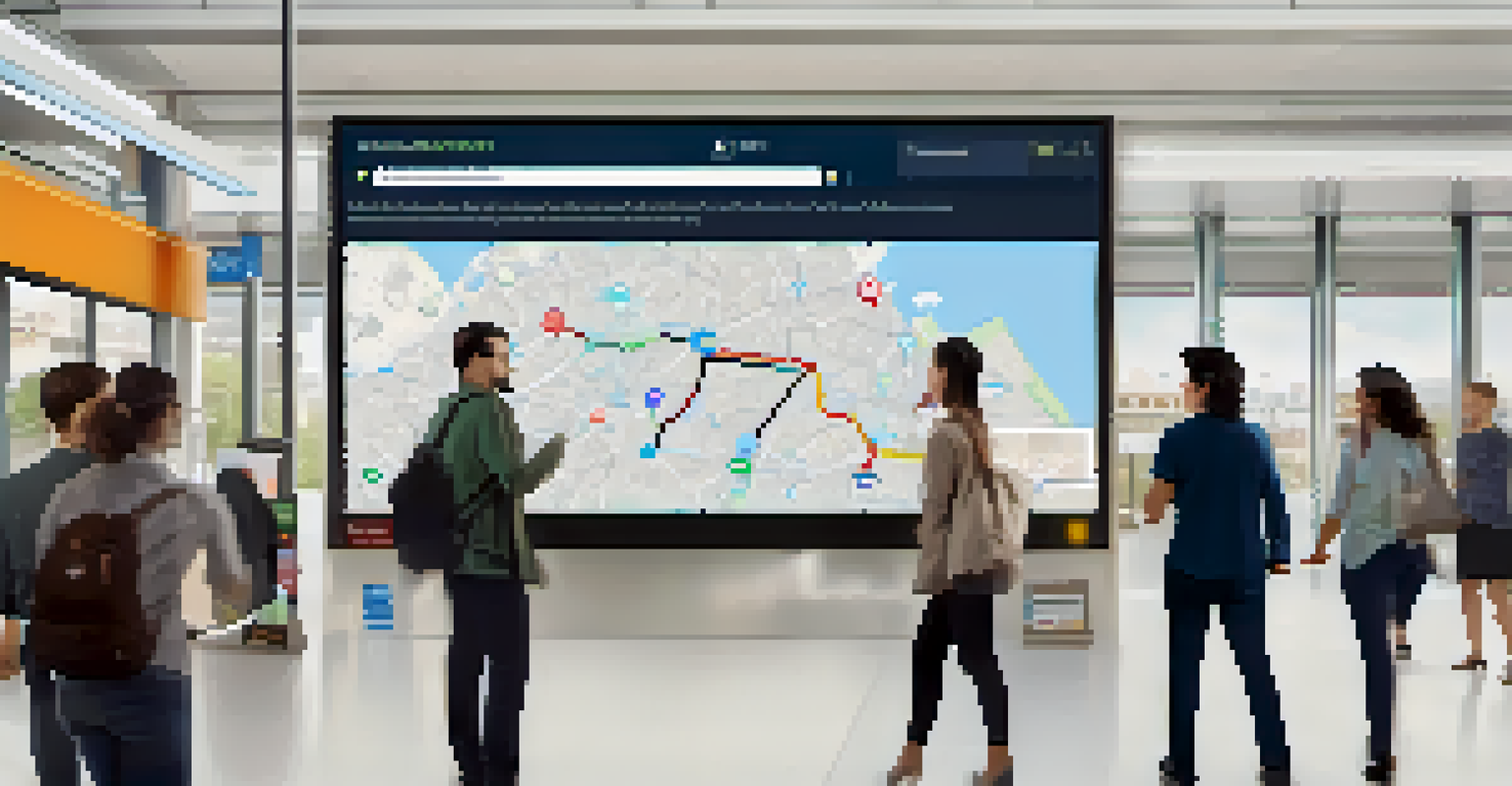 A digital platform showcasing real-time community feedback on public transportation, with a map and user suggestions.