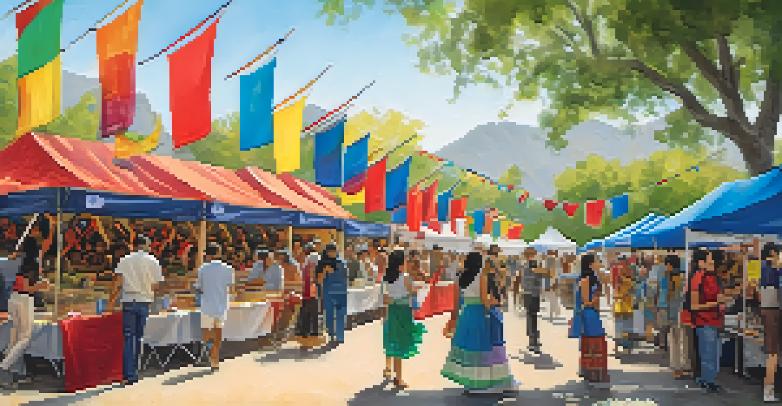 A lively cultural festival with colorful stalls and people enjoying performances in Cupertino.