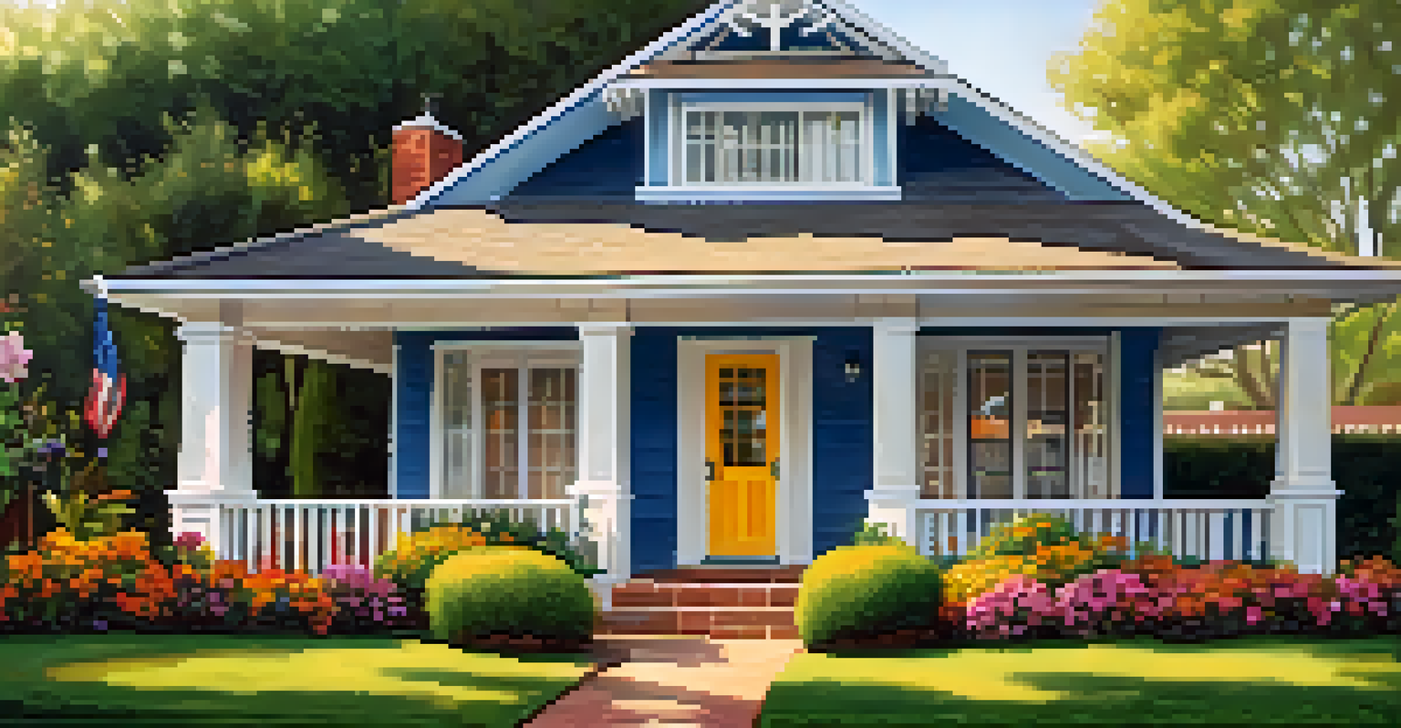 A close-up of a 'For Sale' sign in front of a charming home with a colorful garden and a white picket fence.