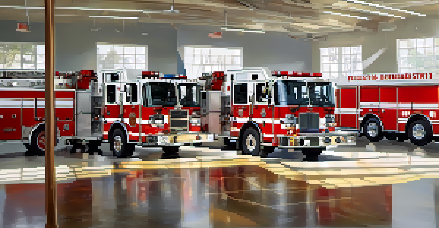 Firefighters inside a Cupertino Fire Department station, preparing their gear with sunlight streaming through the windows.