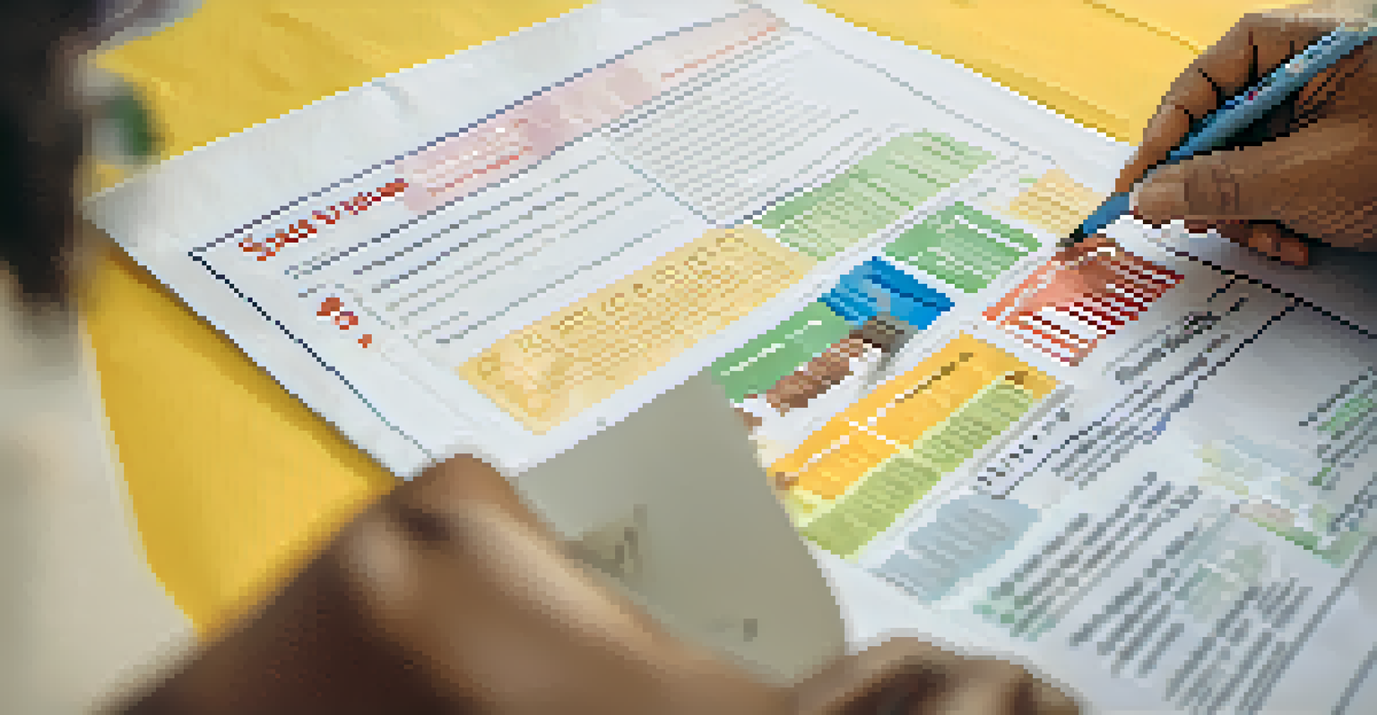 A close-up of a resident filling out a survey at a community event, with colorful flyers around, focused on the act of providing insights.