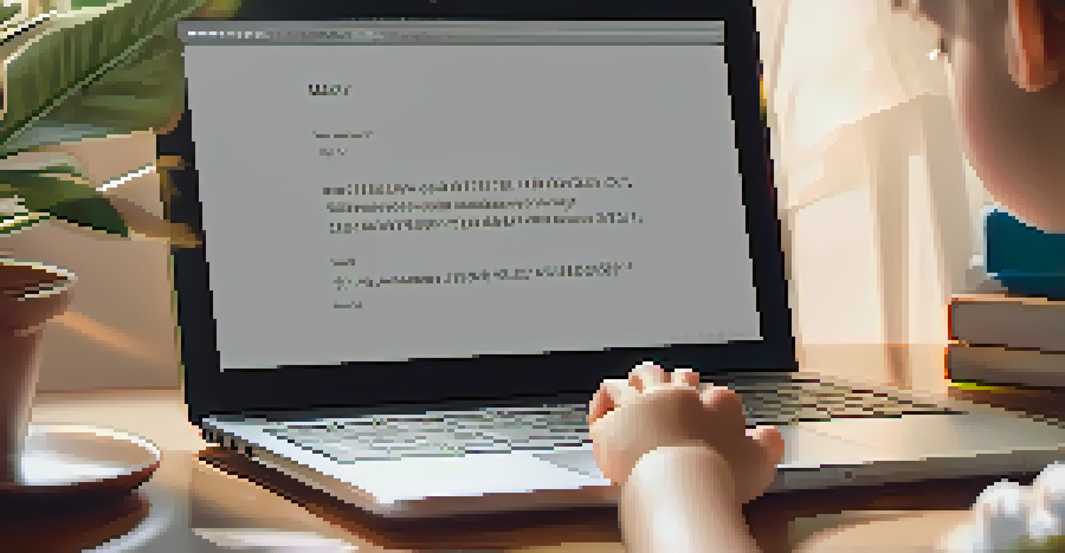 A child's hands typing on a laptop with code on the screen in a cozy study area.