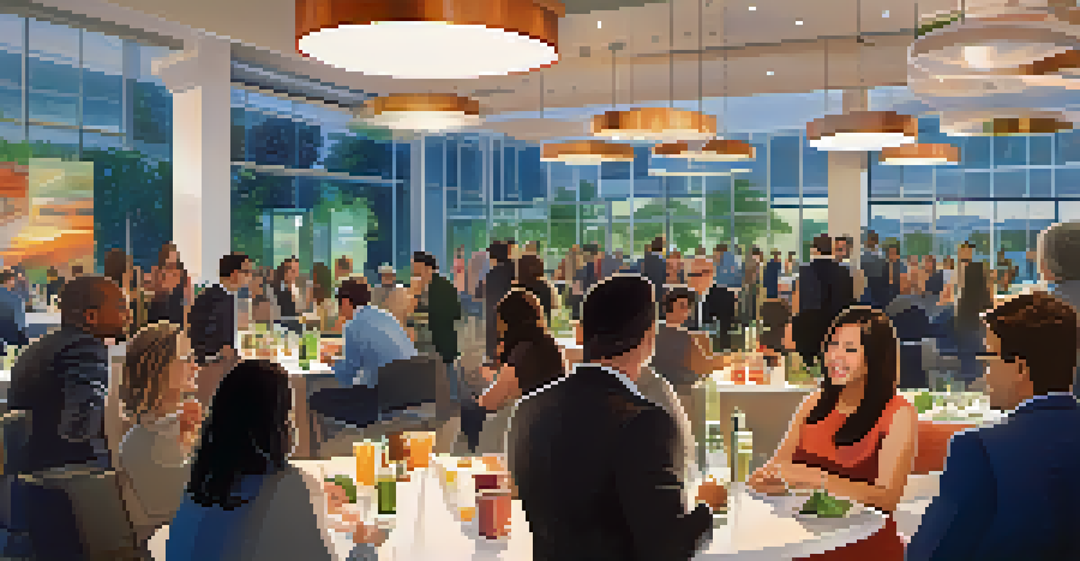 Professionals networking at an event in Cupertino, engaged in discussions and sharing ideas in a modern setting.