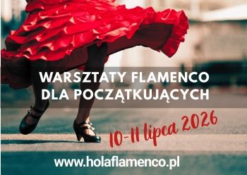 Plakat: WAKACYJNE WARSZTATY FLAMENCO OD PODSTAW