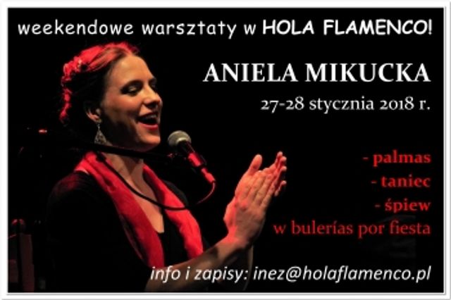 Plakat: Warsztaty z Anielą Mikucką 27-28 stycznia 2018 r.
