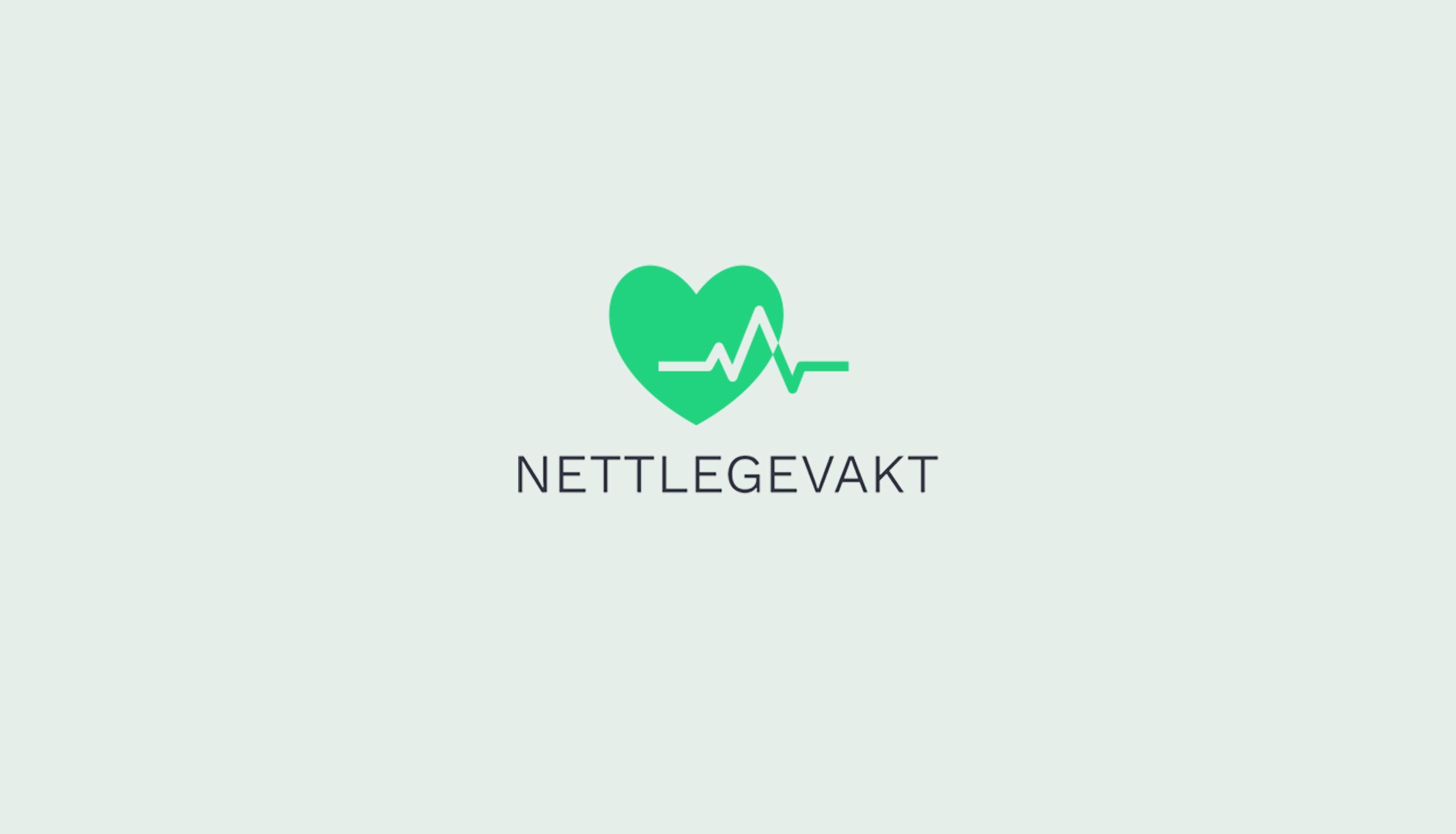 Logoen til Nettlegevakt vist mot lys grønn bakgrunn