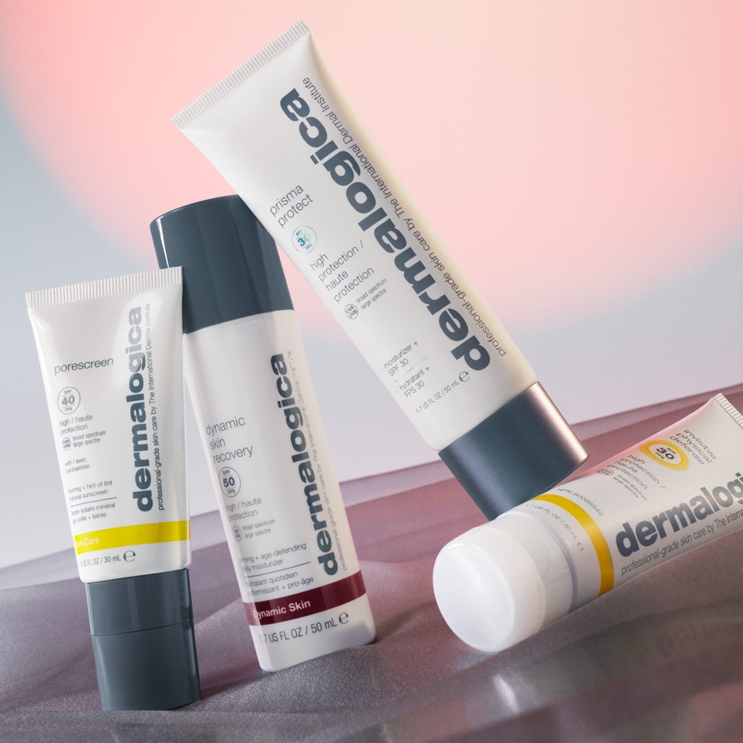 Bilde av flere Dermalogica hudprodukter. 