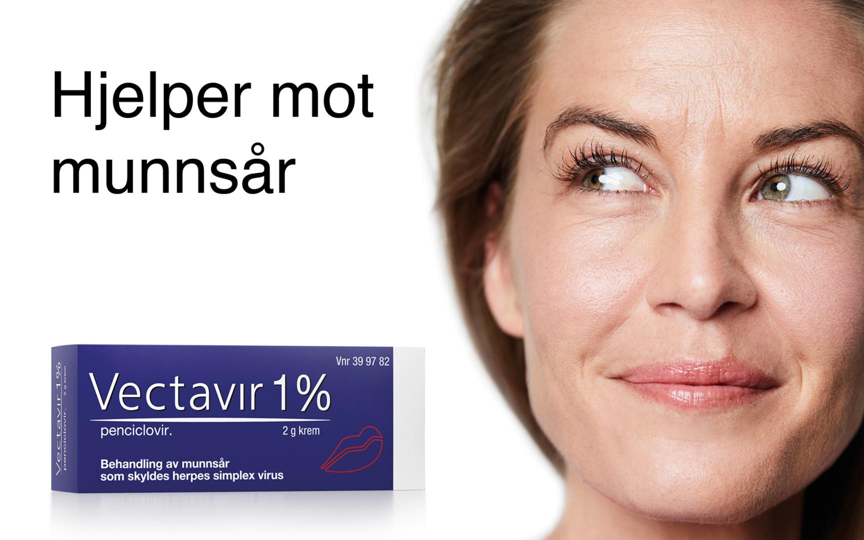Vectavir 1 % krem til behandling av munnsår forårsaket av herpes simplex-virus.