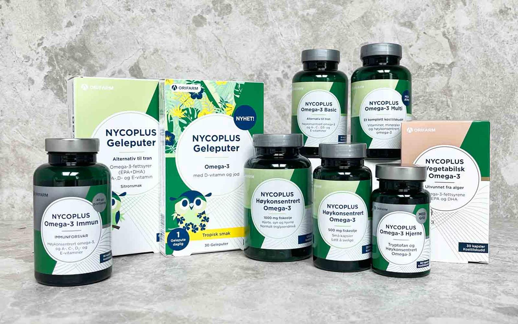 Bilde av omega 3 produkter fra Nycoplus