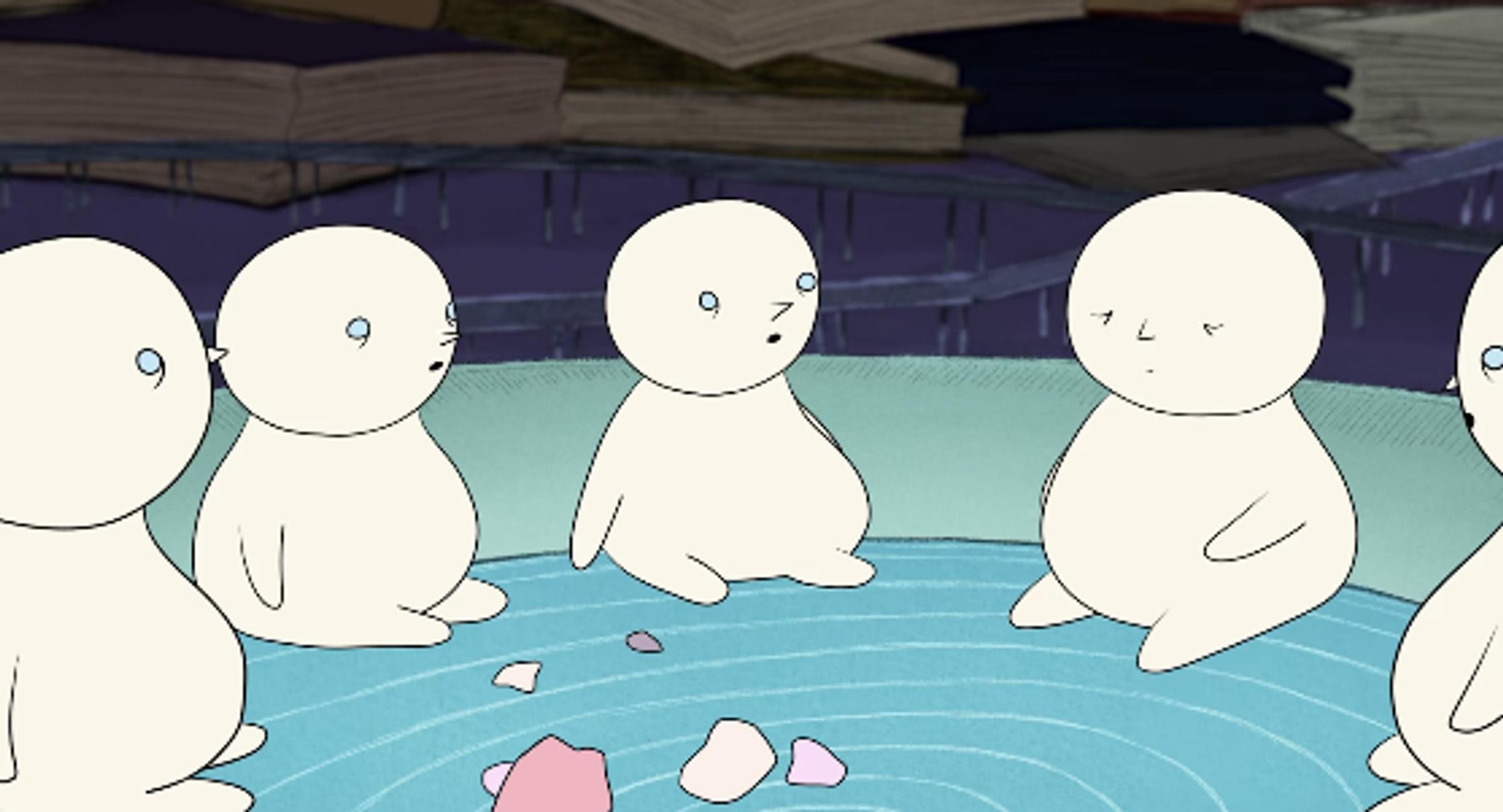 painting of white creatures