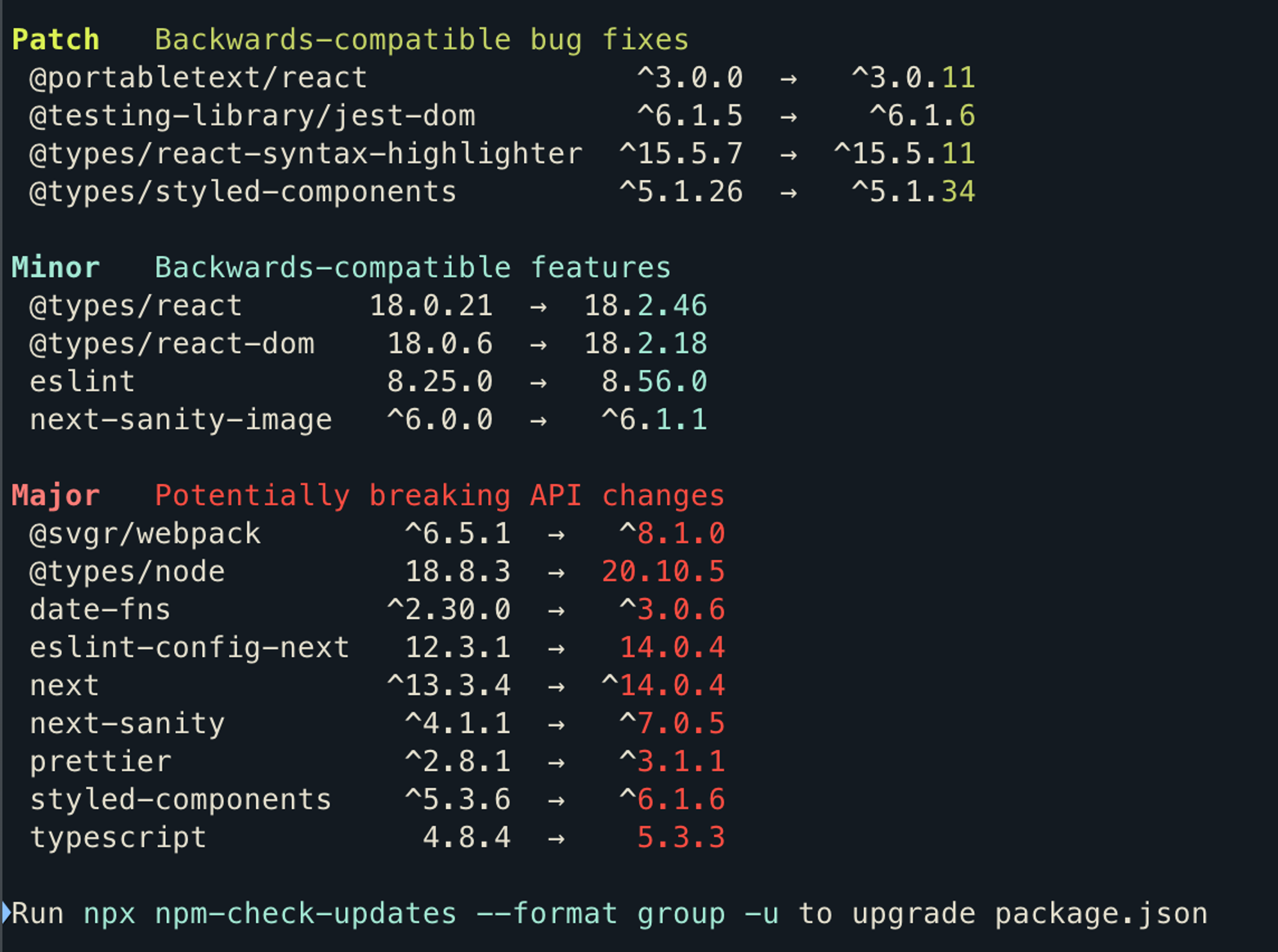 npm-update-check