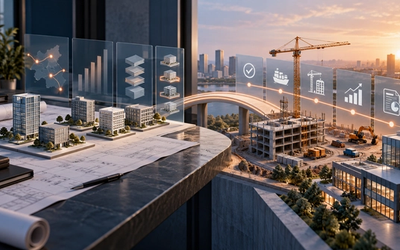 A capital planning roadmap bridging a portfolio of properties to active construction execution and reporting.
