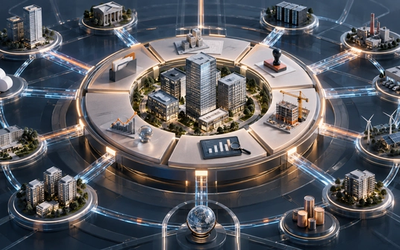 A central real estate CapEx lifecycle connected to accounting, construction, reporting, and portfolio systems.