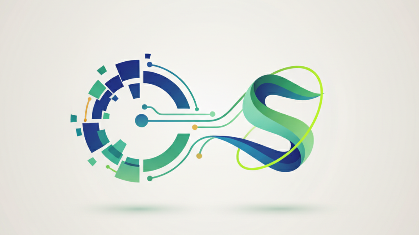 Abstract illustration of an old logo transforming into a new, modern logo, symbolizing rebranding and evolution.