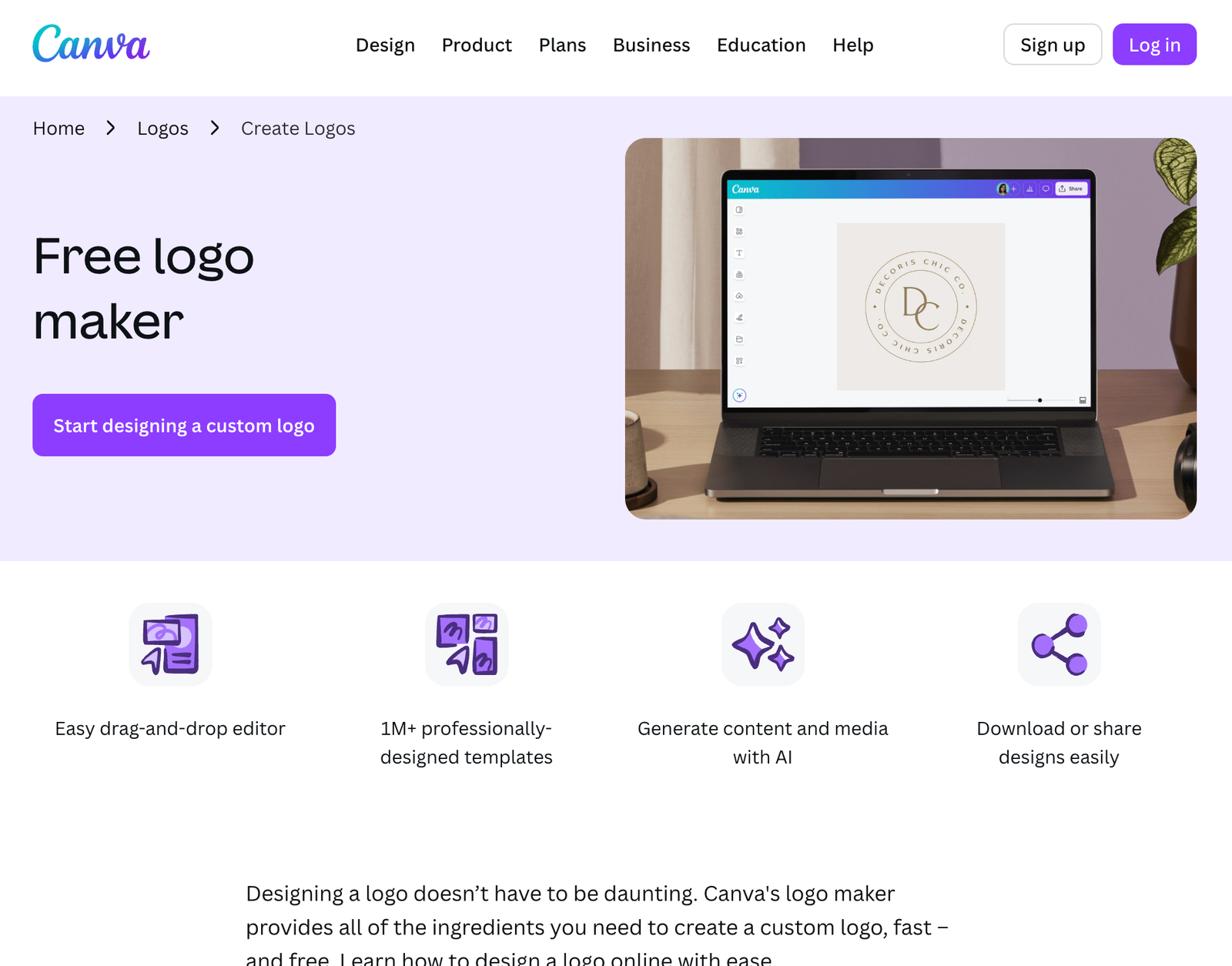 Canva logo maker website