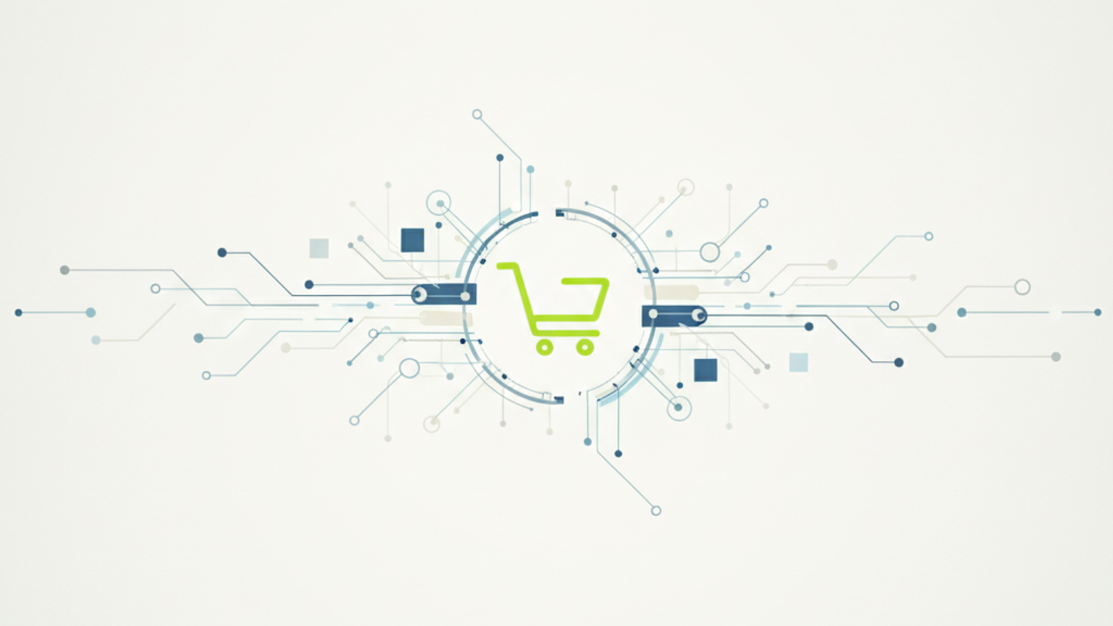 Abstract illustration of a global dropshipping network with a shopping cart icon.