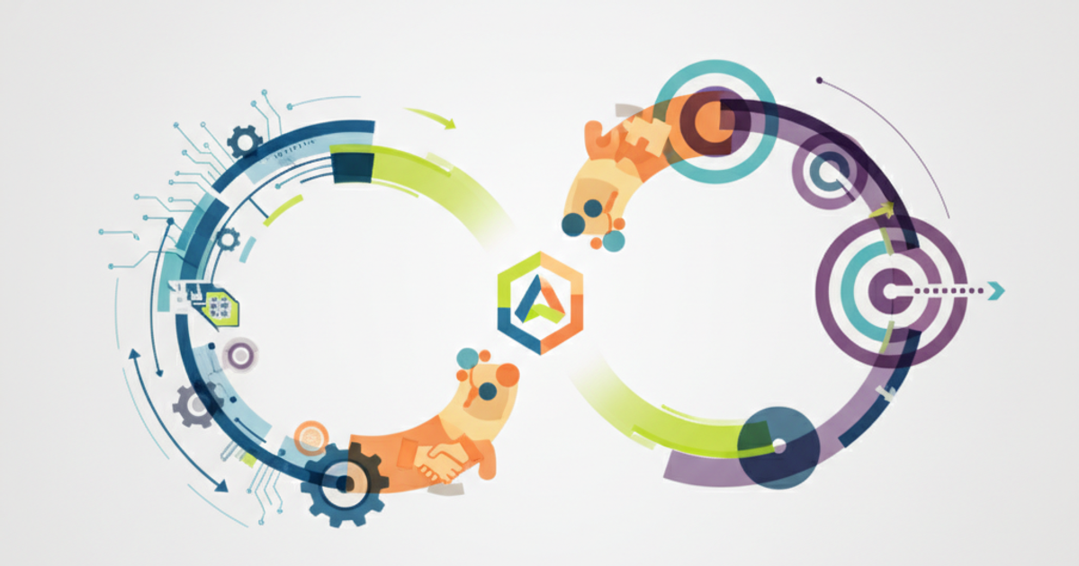Three different pathways representing AI, freelance, and agency logo creation, converging on a central brand icon.