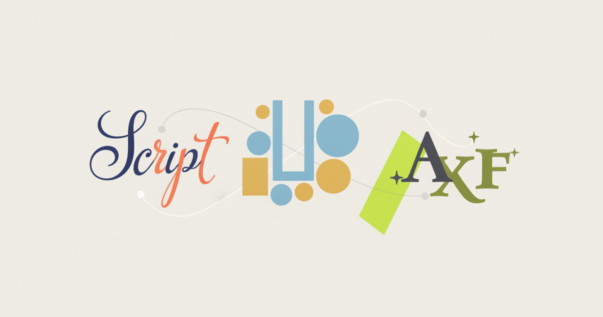 Abstract illustration of various font styles merging to represent logo font pairing.