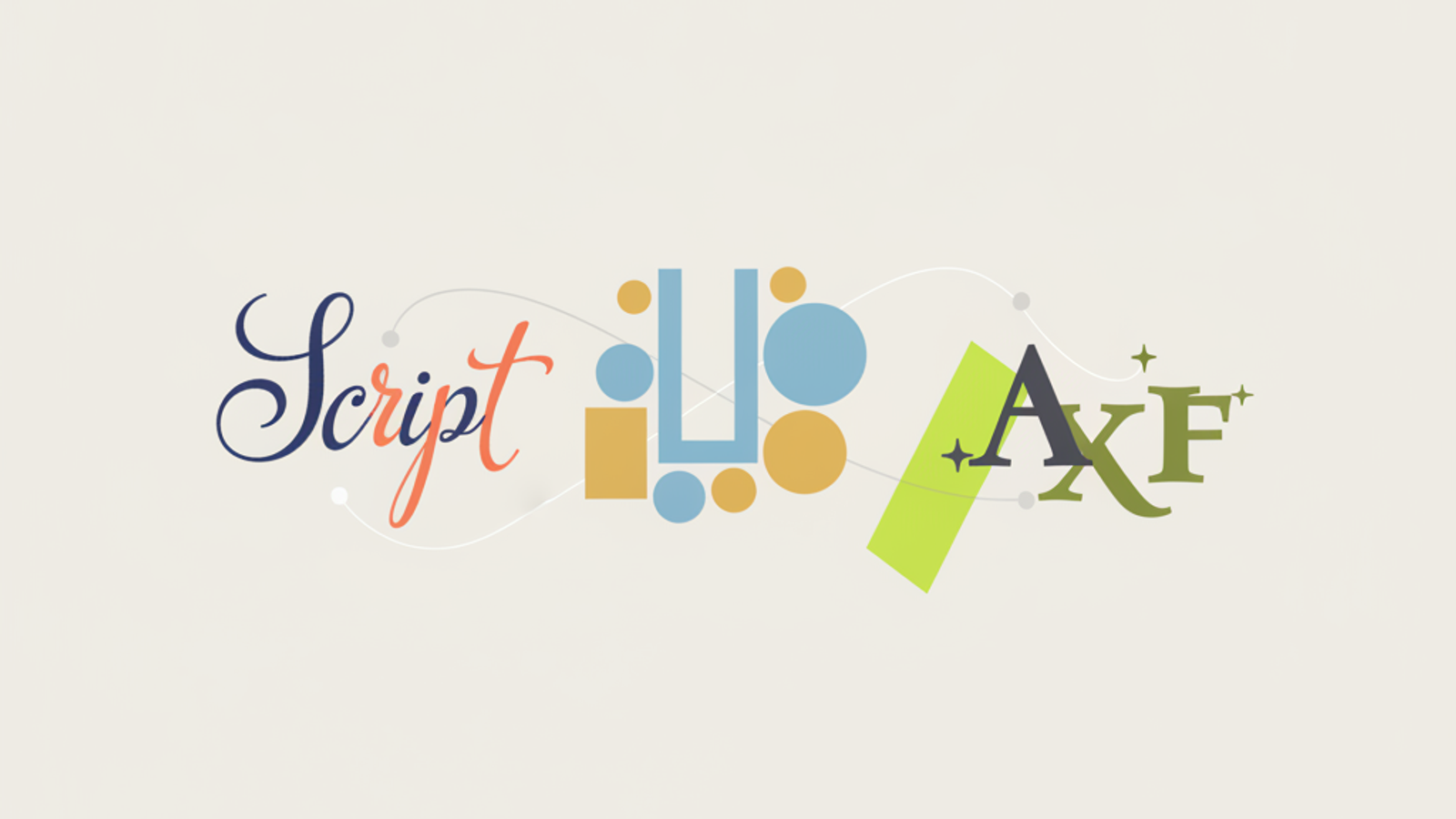 Abstract illustration of various font styles merging to represent logo font pairing.