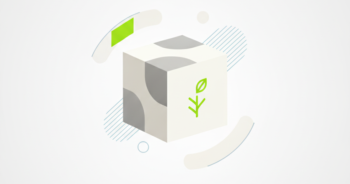 Stylized product box with a logo, representing effective brand packaging.
