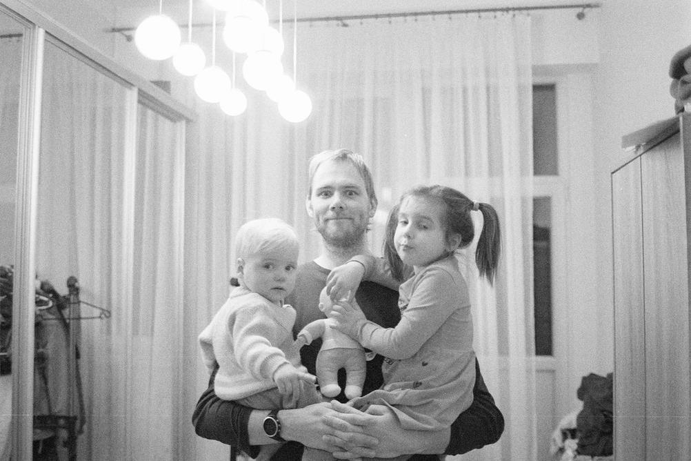 Photo of me holding my children.