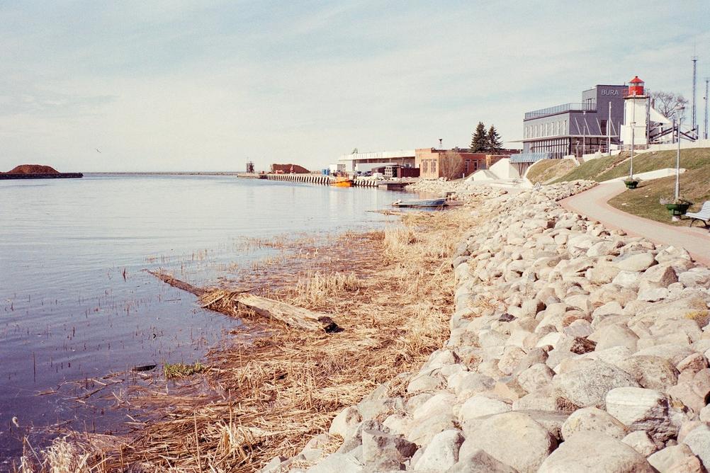 Photo of a small harbor.