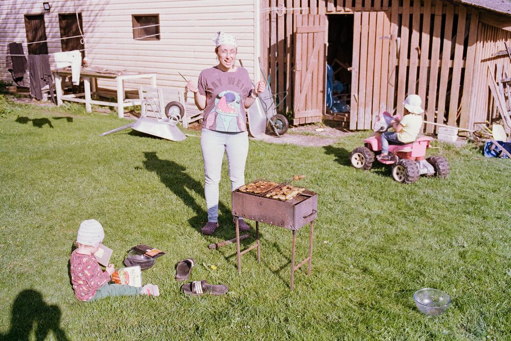 Photo of my family grilling.