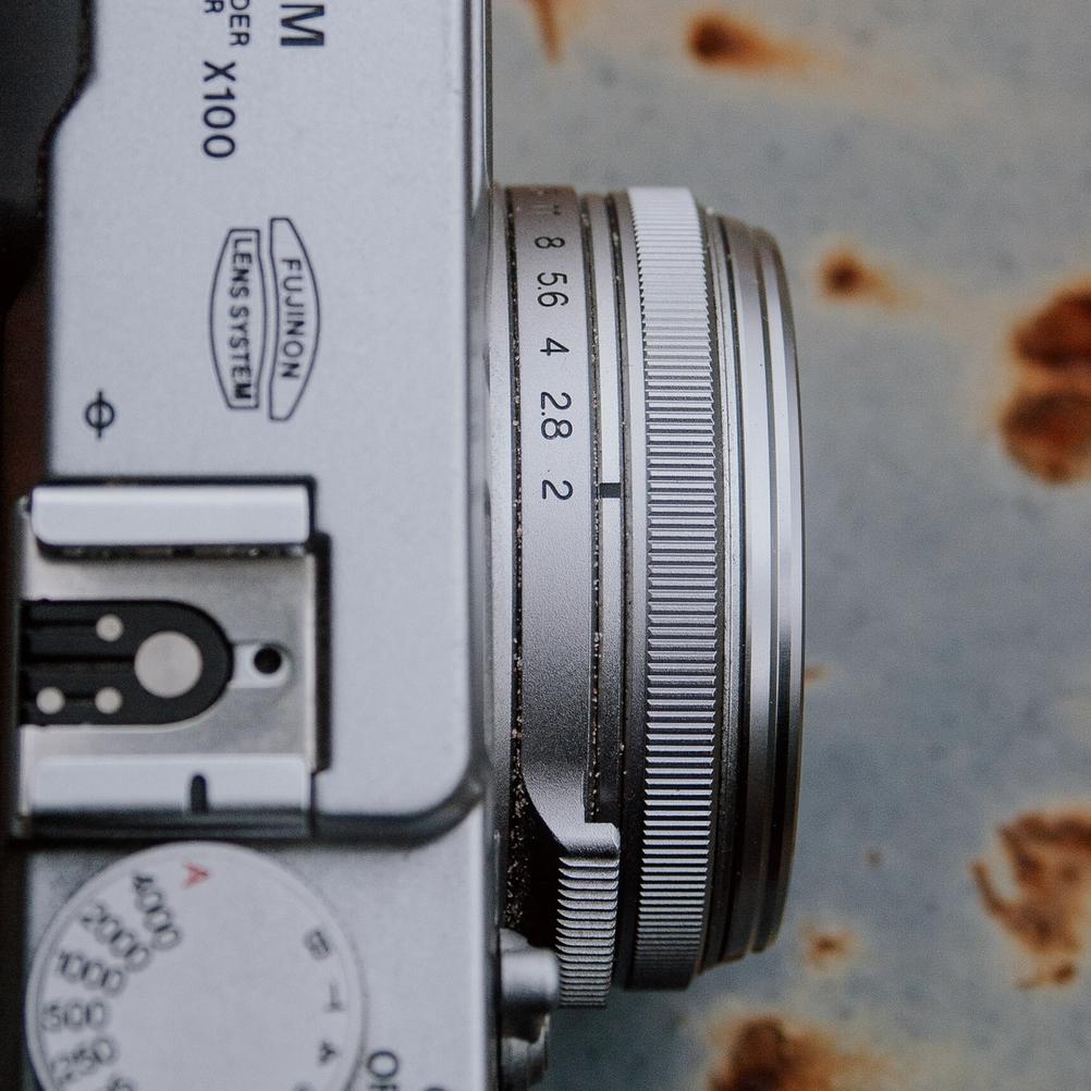 Photo of Fujifilm X100 lens.