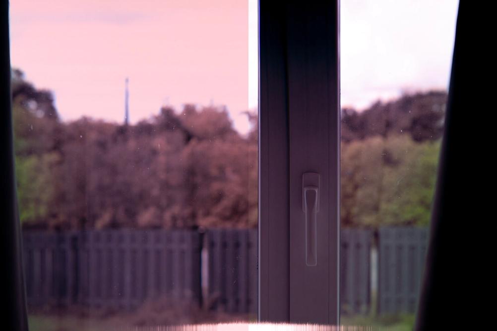 Photo of a window taken with a camera with fried sensor.
