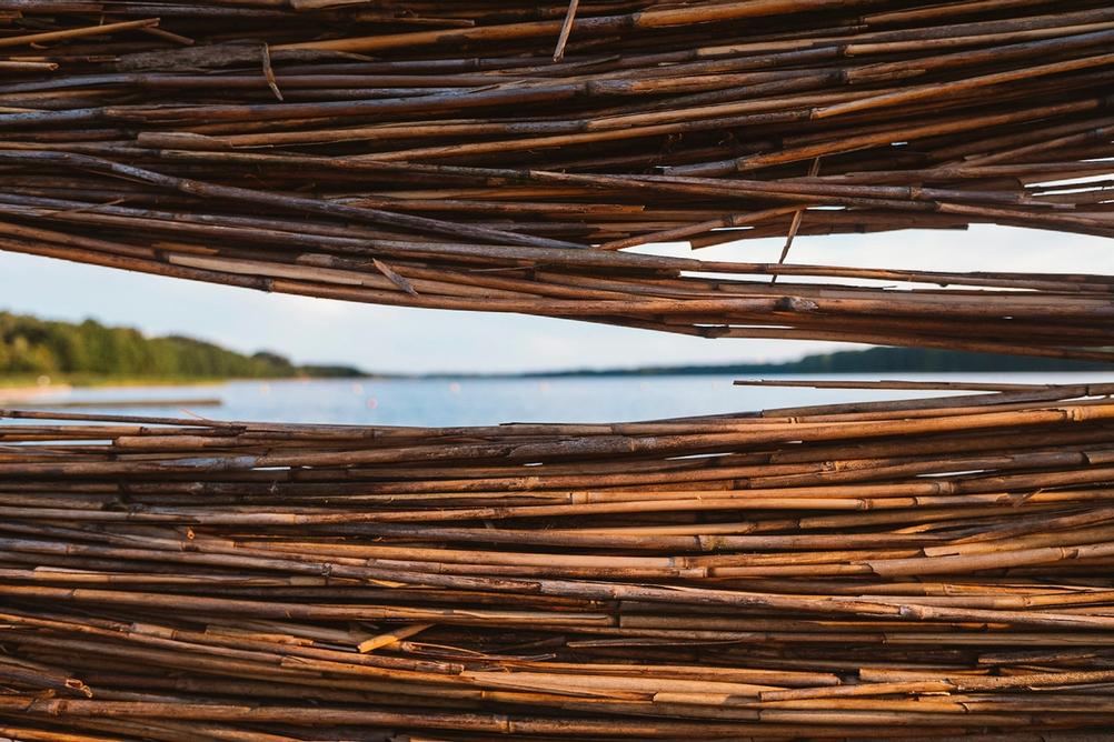 Photo of a lake with weird perspective.