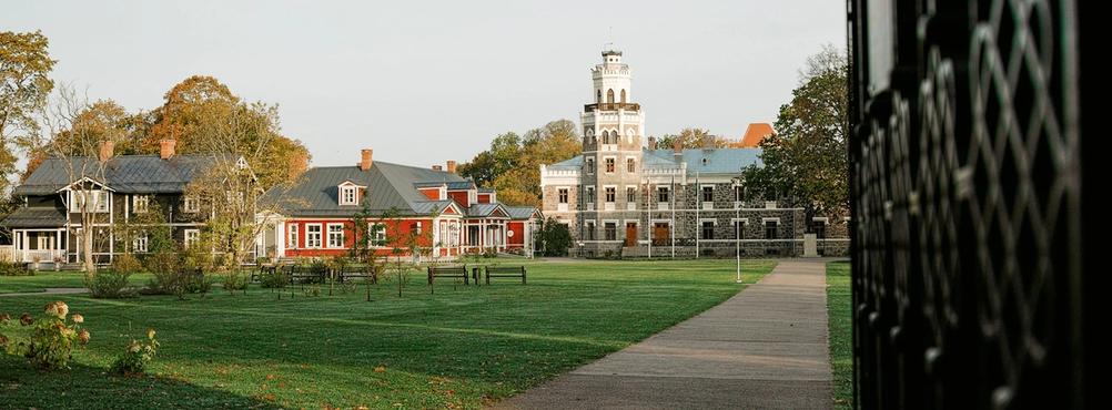 Photo of some castles and other old houses.