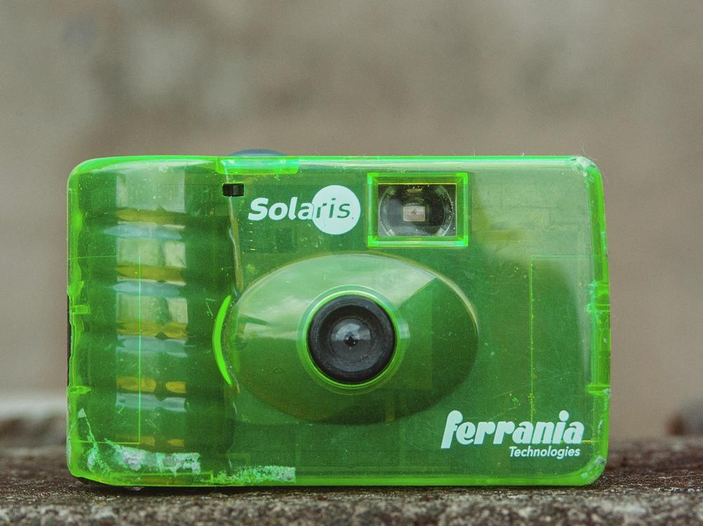 Photo of Ferrania Solaris disposable camera.