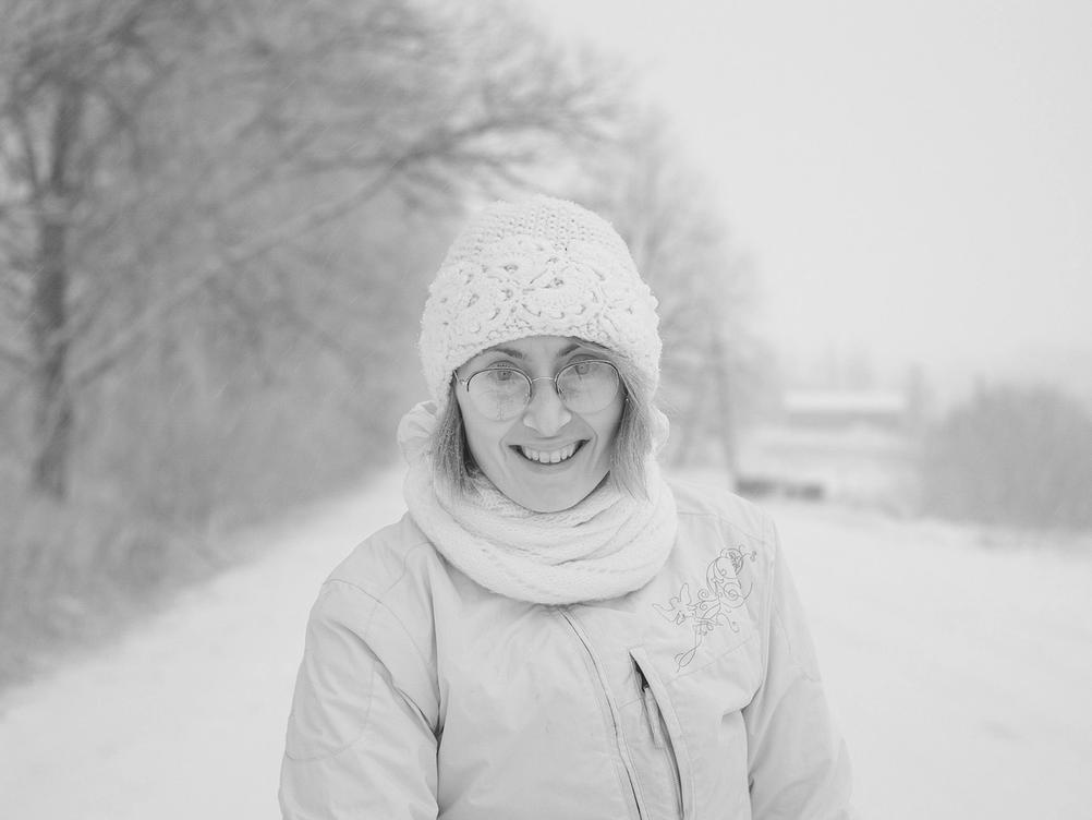 Photo of my wife in the snow.