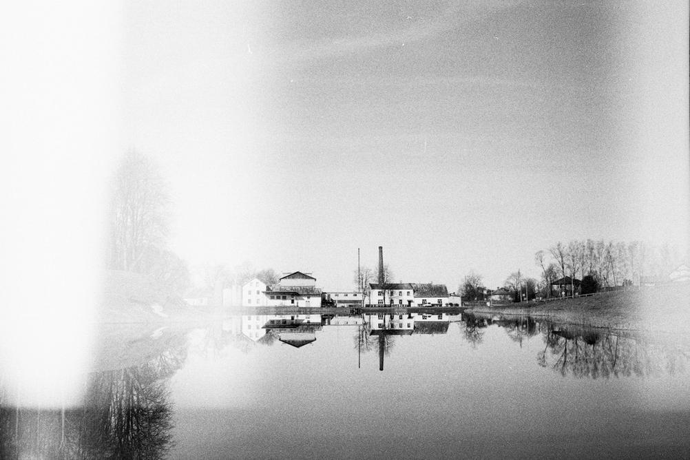 Photo of a reflection in a small lake.