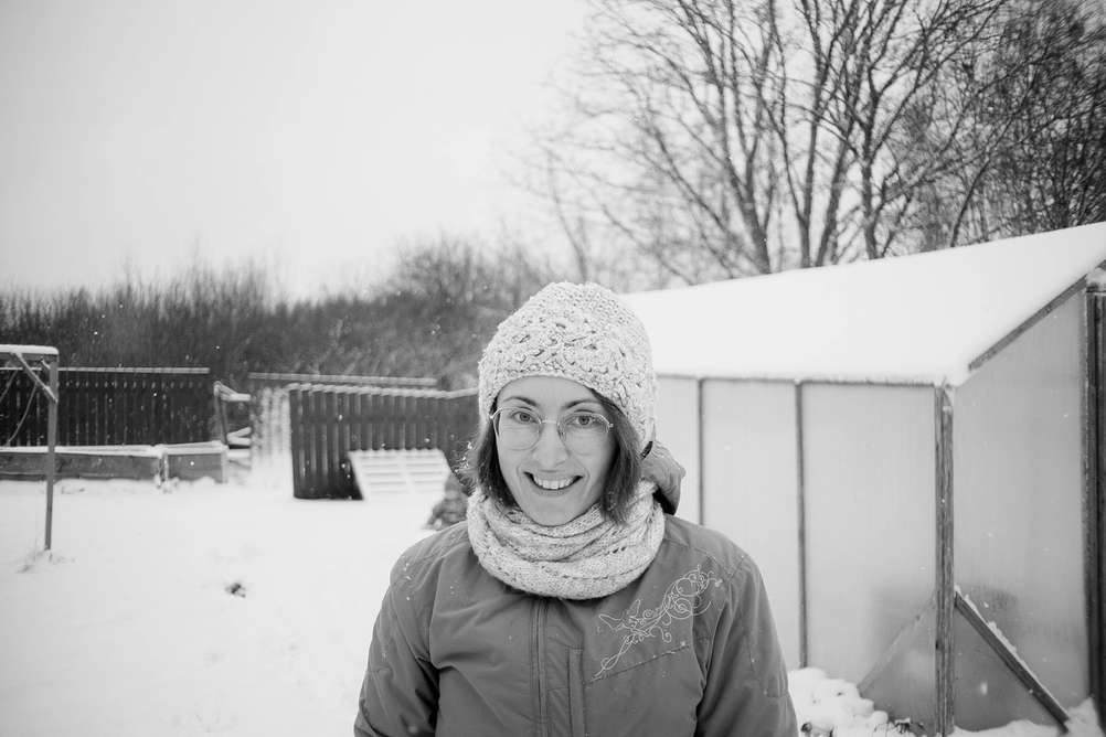 Photo of my wife in snow.