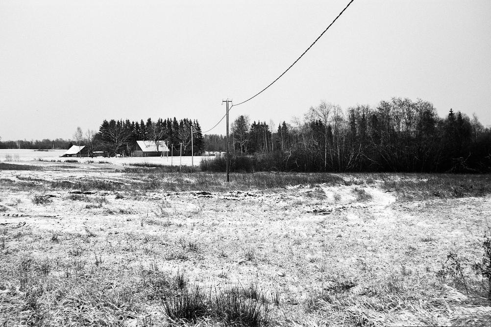 Photo of a wintery countryside scene.