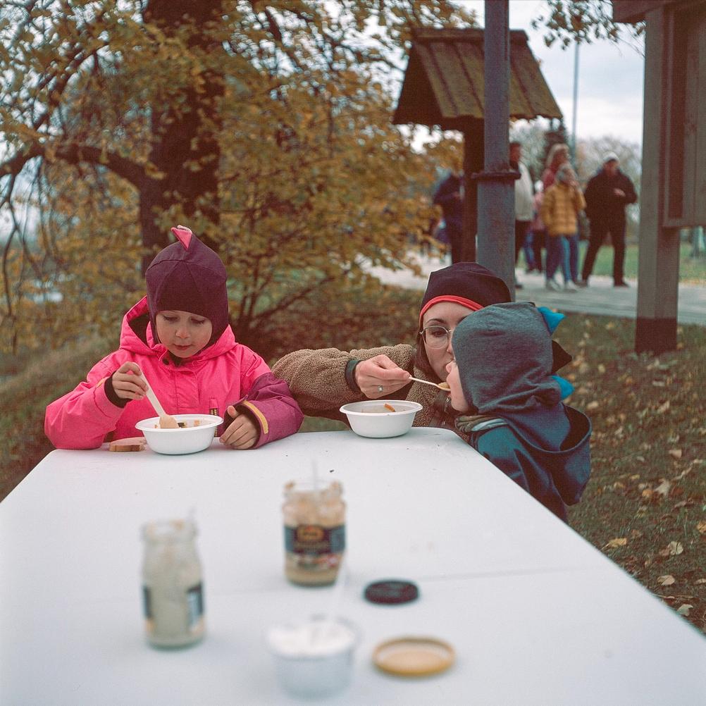 Photo of my family eating soup.
