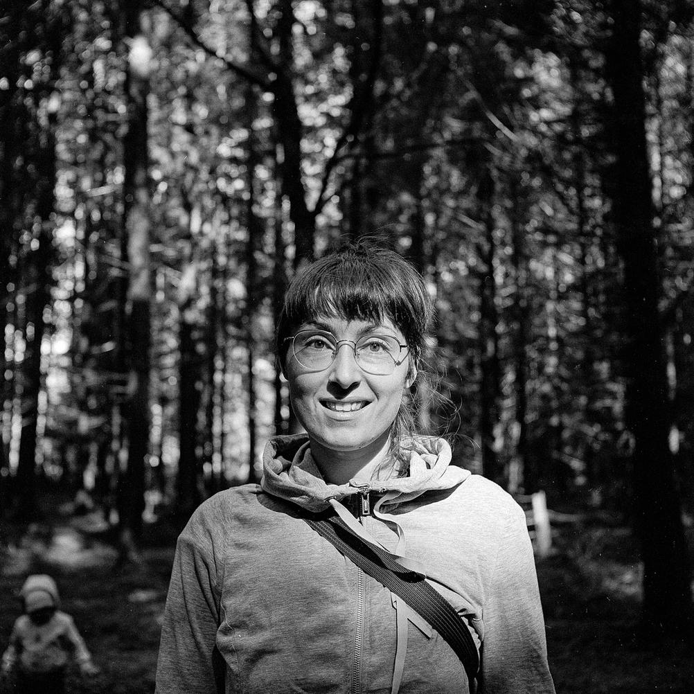 Photo of my wife in the woods.