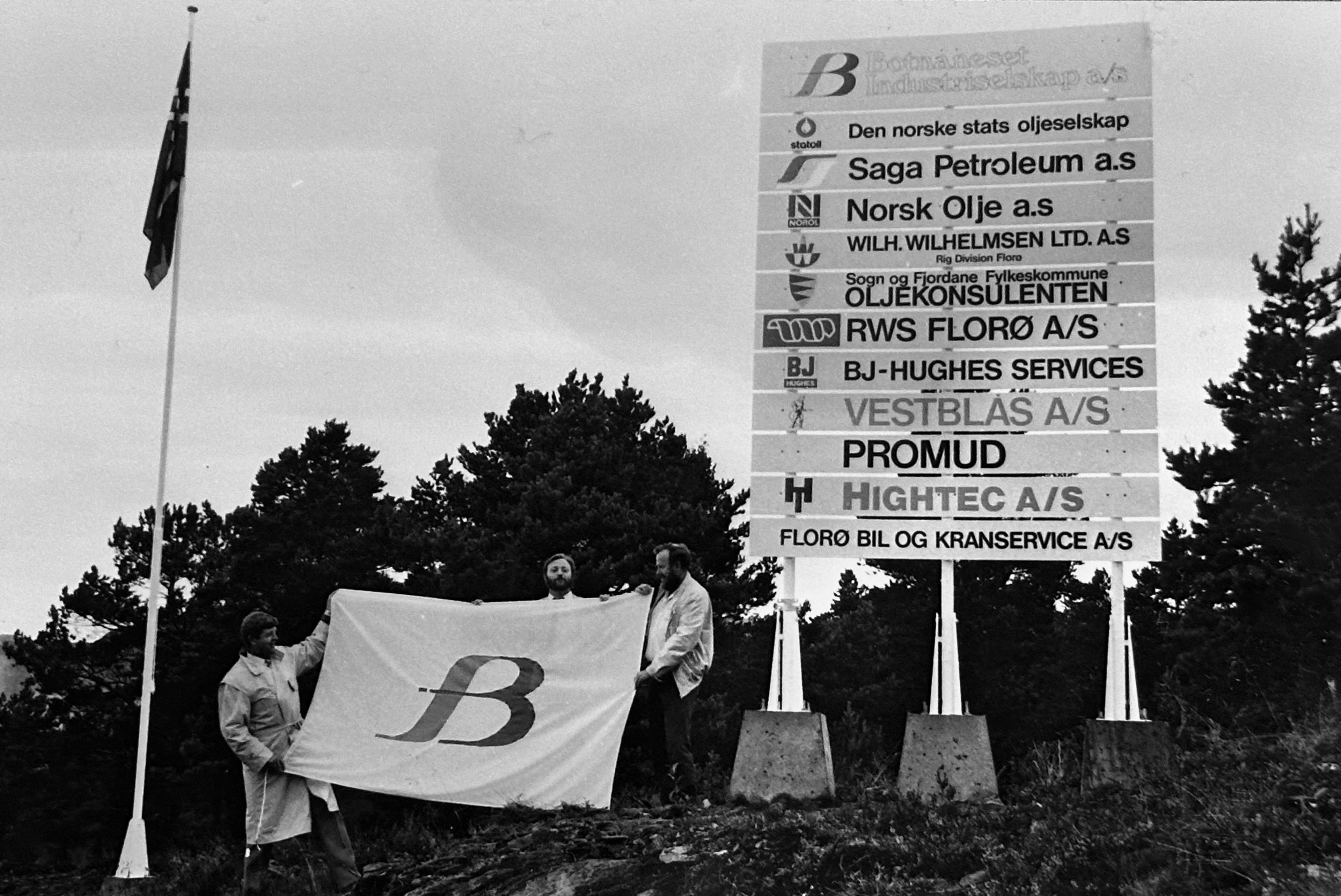 Fra åpningen av Fjord Base i 1985. Foto.