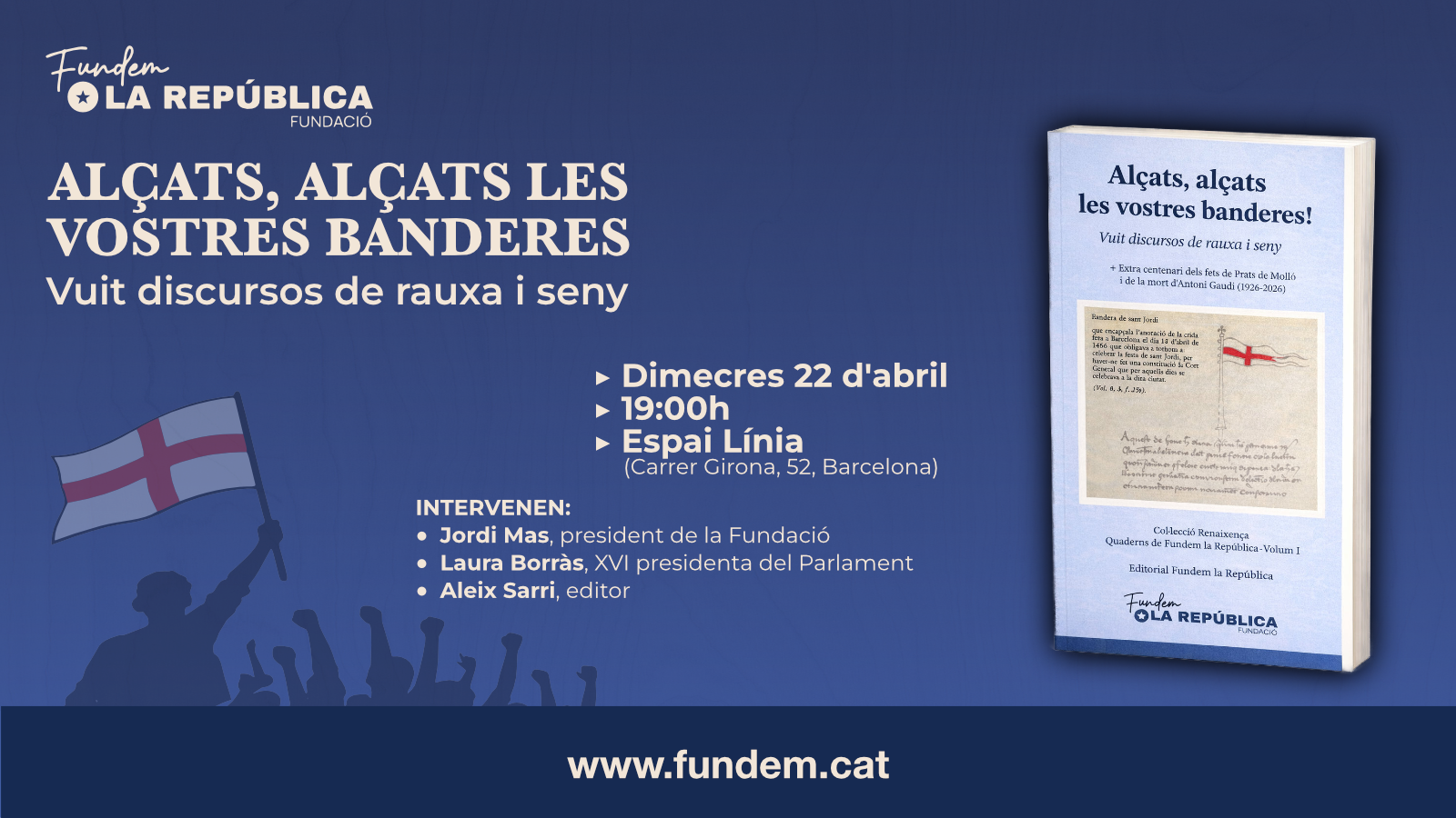 Fundem la República presenta el llibret d’Aleix Sarri “Alçats, alçats les vostres banderes” en un acte obert a tothom