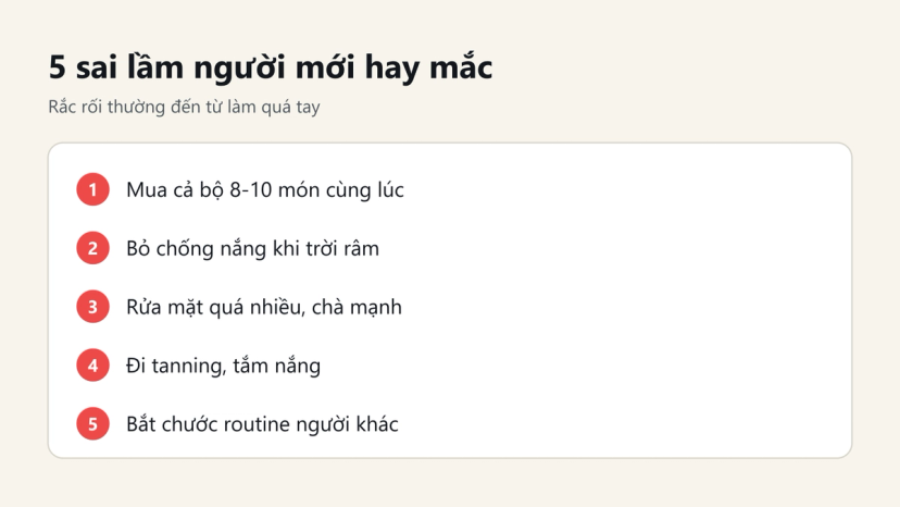 Đồ hoạ 5 sai lầm người mới hay mắc khi chăm da tuổi 20