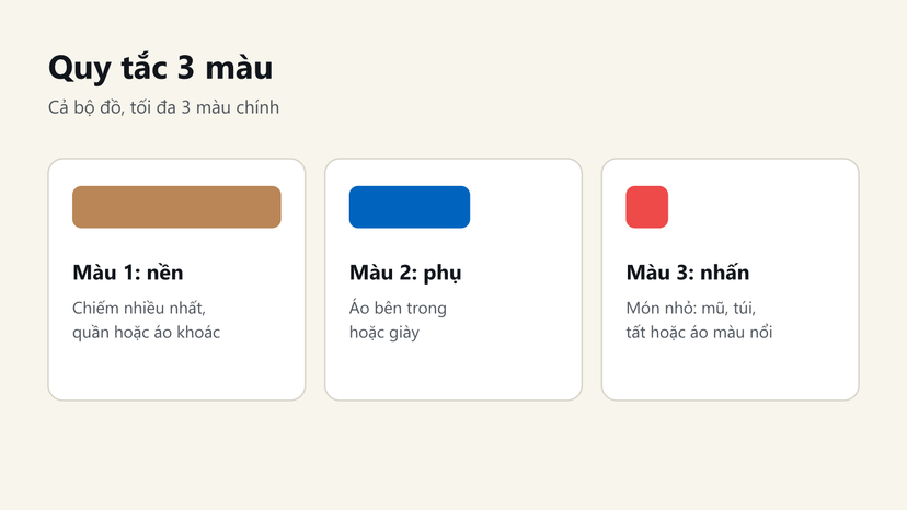 Đồ hoạ quy tắc 3 màu: màu nền, màu phụ và màu nhấn