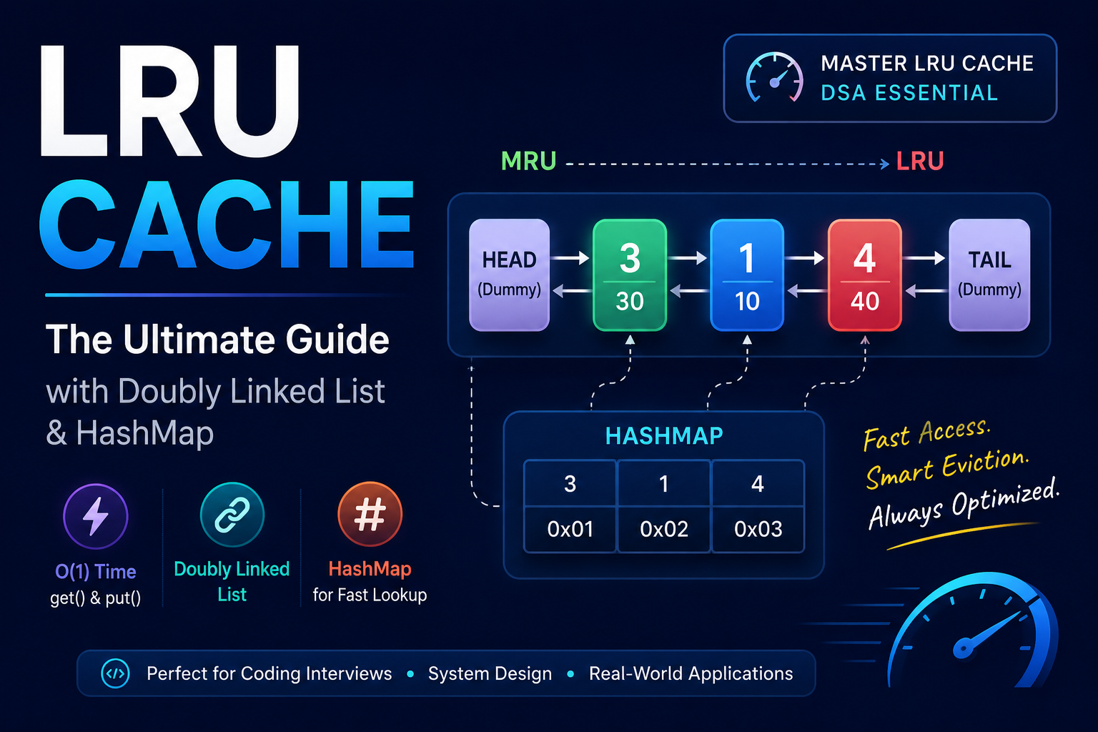 LRU Cache Explained: Brute Force to Optimal (HashMap + Doubly Linked List) | C++
