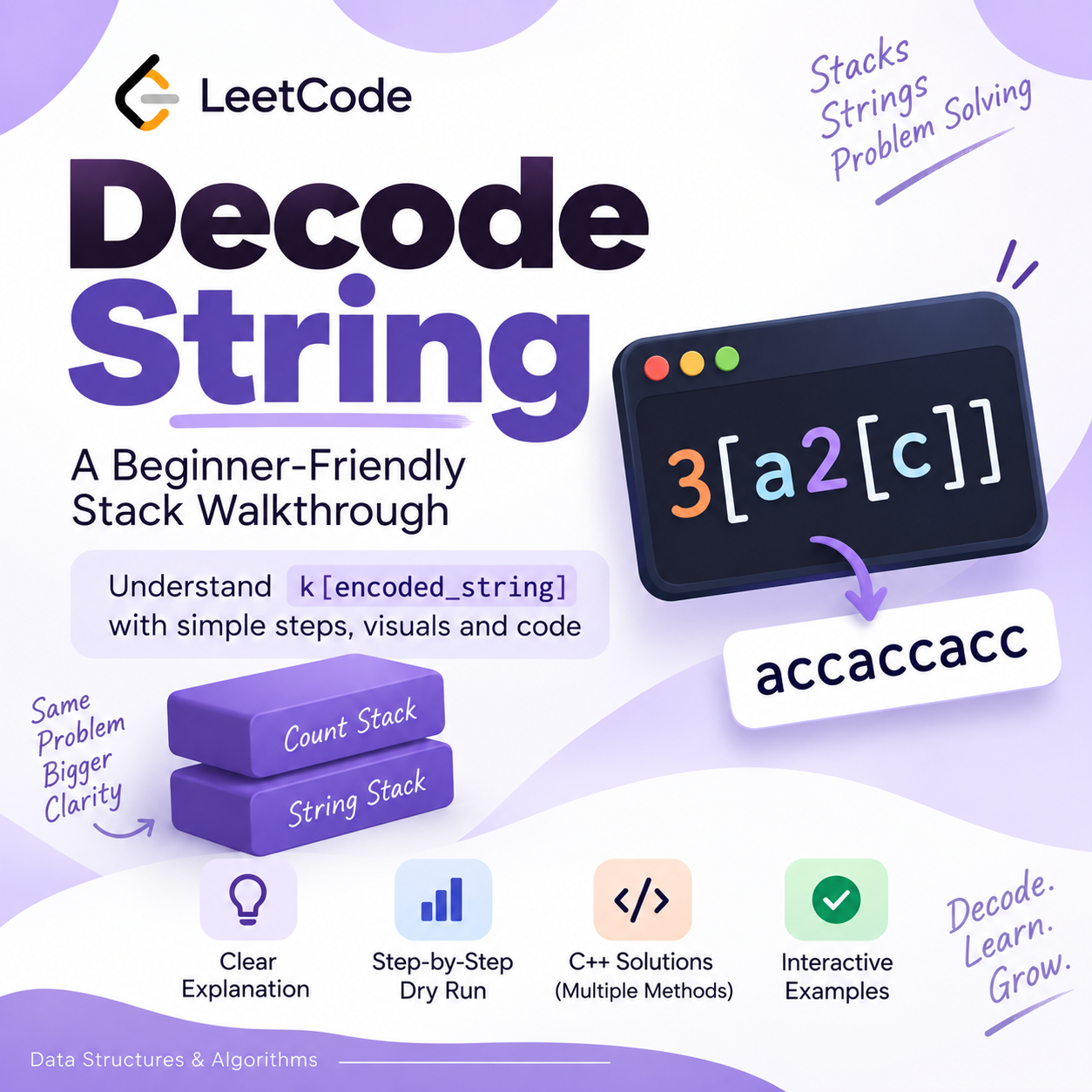 LeetCode 394 Decode String: Stack Approach Explained